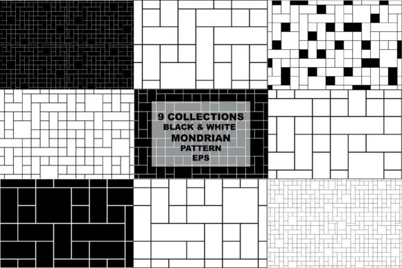 9 Black and White Mondrian Bundles: A Modern Take on De Stijl Design