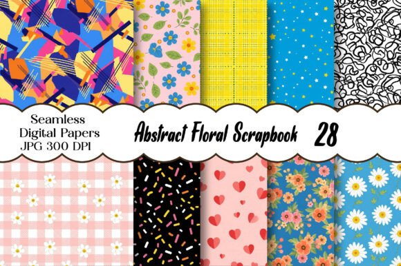 Abstract Floral Scrapbook Papers