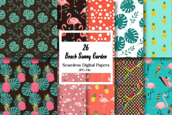 Beach Sunny Garden Digital Papers