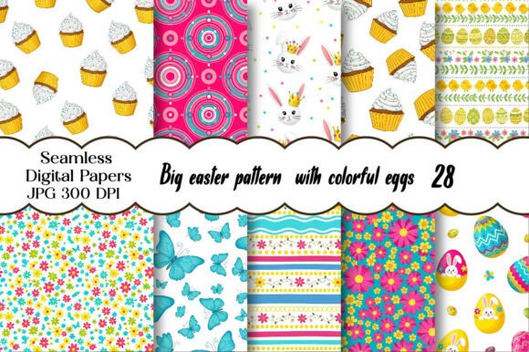 Big Easter Pattern Set Seamless