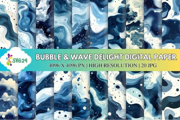 Bubble Wave Delight Digital Paper: A Creative Asset for Modern Designers
