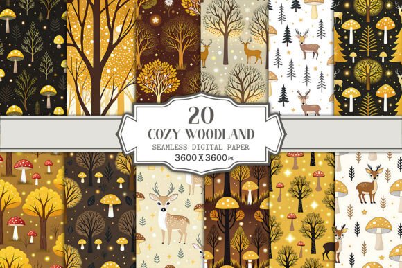 Cozy Woodland Seamless Pattern Bundle