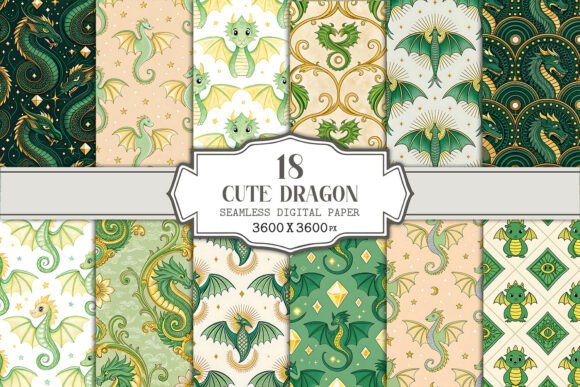 Cute Dragon Seamless Pattern Bundle: A Versatile Digital Resource for Creative Projects