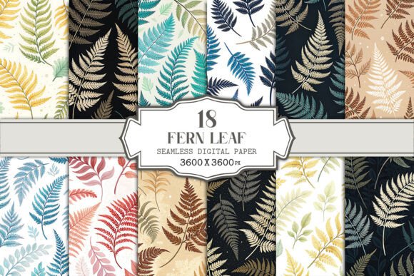 Fern Leaf Seamless Pattern Bundle