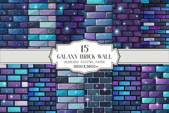 Galaxy Brick Wall Seamless Pattern