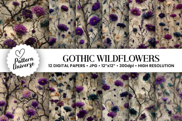 Gothic Wildflowers Garden Digital Papers: A Strategic Resource for Creative Professionals