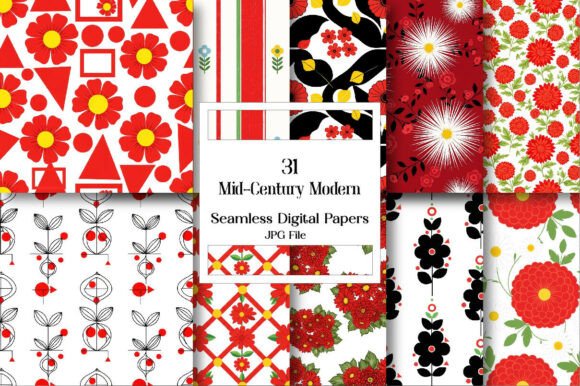 Mid-Century Modern Digital Paper Pack: A Timeless Design Resource
