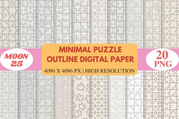 Minimal Puzzle Outline Digital Paper: A Versatile Design Resource