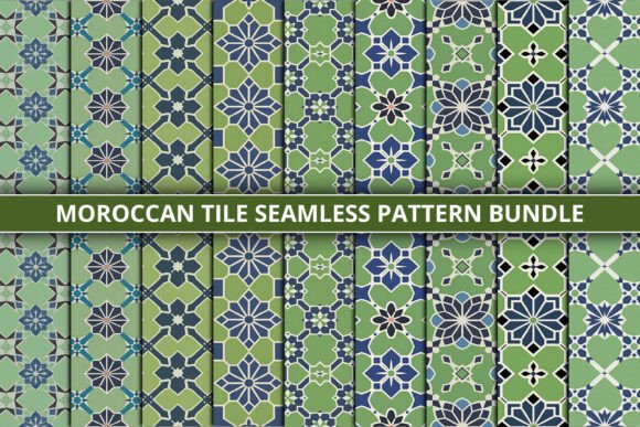 Moroccan Tile Pattern Background Bundle