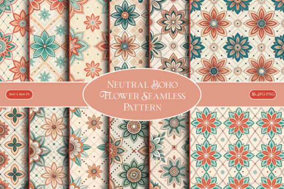 Neutral Boho Flower Seamless Pattern: A Versatile Design for Modern Creativity