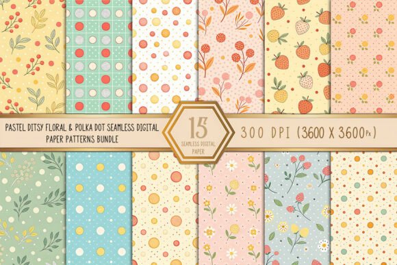 Pastel Ditsy Floral Polka Dot Seamless: A Versatile Digital Design for Creative Projects