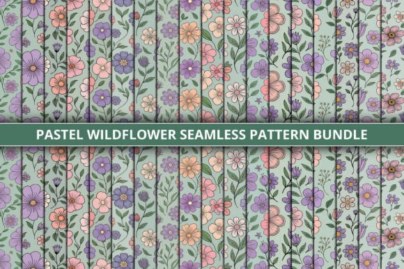 Pastel Wildflower Pattern Bundle