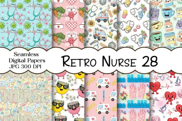 Retro Nurse Seamless Papers
