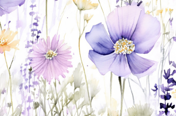 Soft Pastel Wildflower Watercolor: A Delicate Botanical Art for Everyday Inspiration