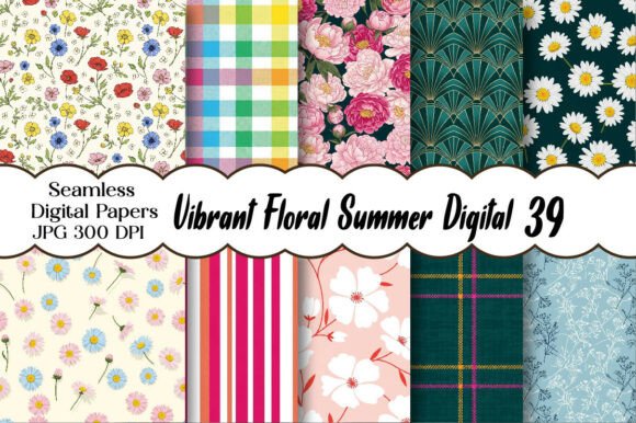 Vibrant Floral Summer Digital Paper Set